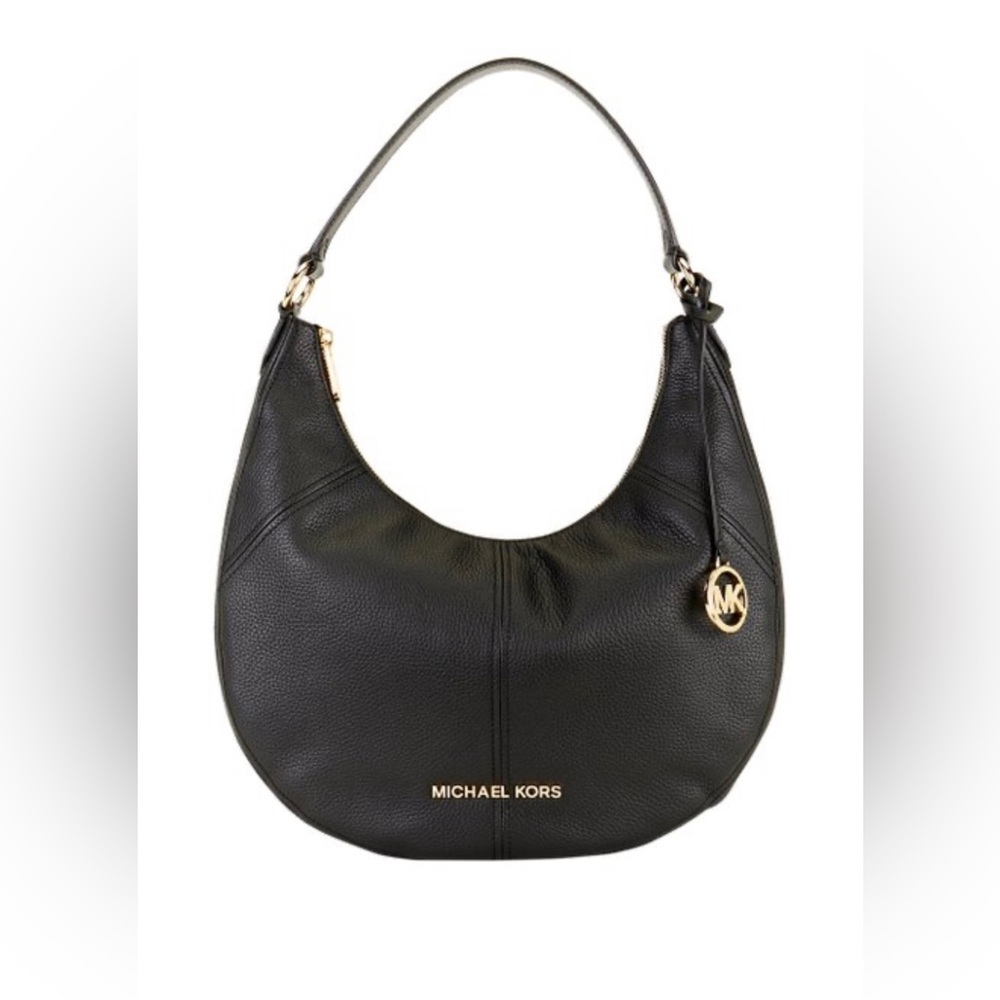 Michael Kors | Black Bedford Medium Crescent Leather Shoulder Bag